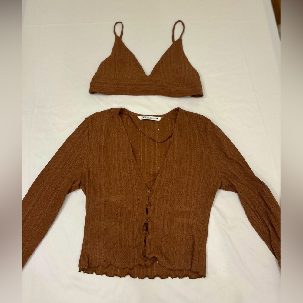 Zara Knit Blouse with matching Bralette